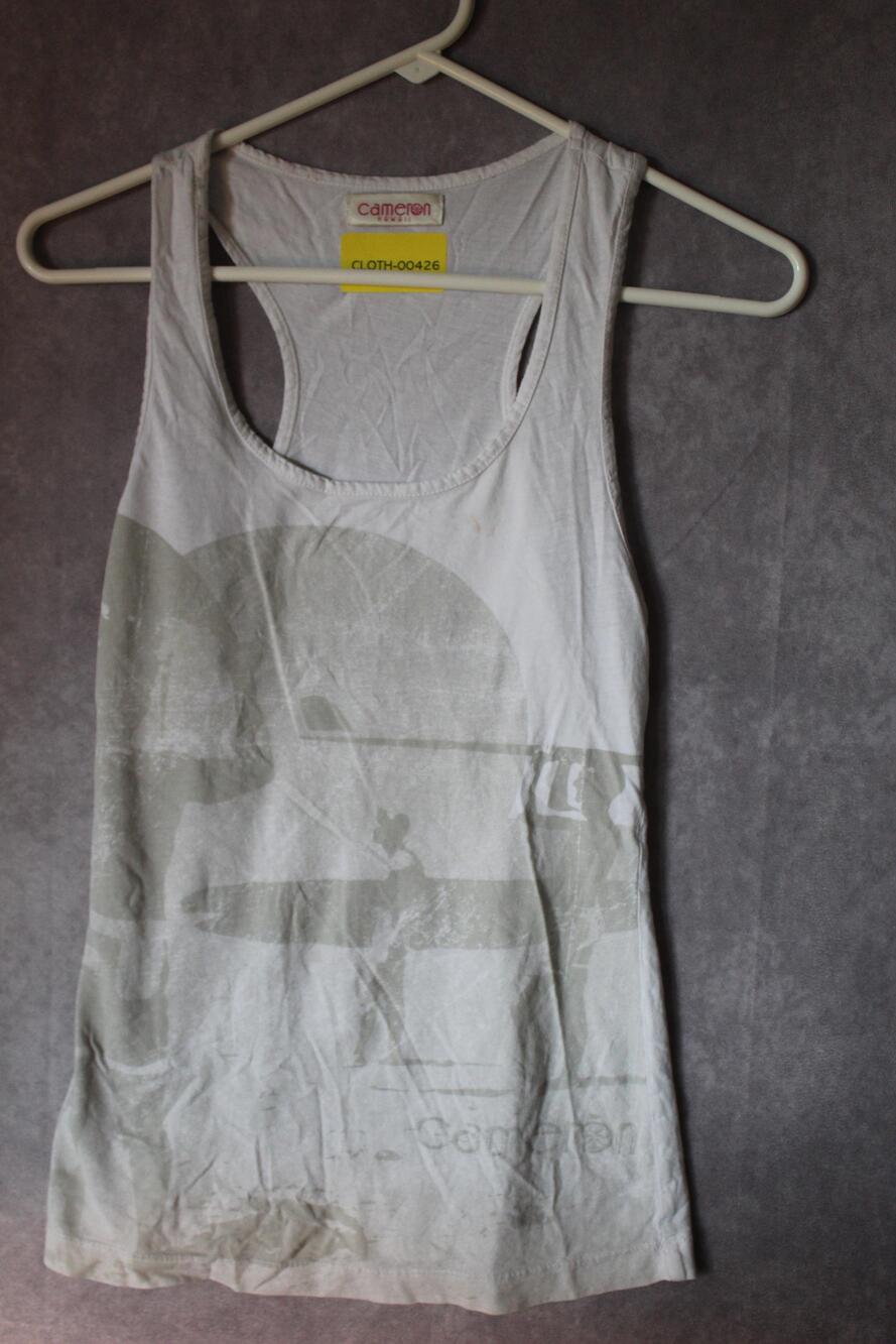 Cameron Hawaii Tank Womens M Gray Slim Cotton Jersey Lightweight Casual